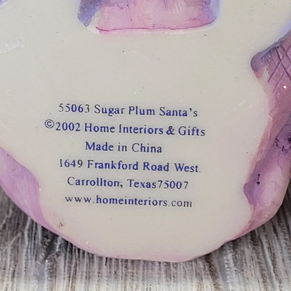 Home Interiors Sugar Plum Santa Figurines 2002 Christmas Decorations Resin 55063